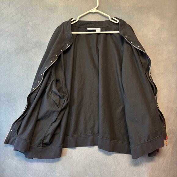 Liz & Me Sport Jacket Plus Size 5X 34/36 Mandarin Collar Crystal Studs Full Zip - Picture 3 of 9